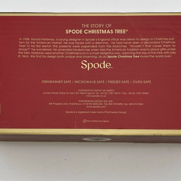SPODE Loaf Pan Christmas Tree Holiday Bakeware Original Box 11.75”x5.5” Bread - Picture 6 of 13